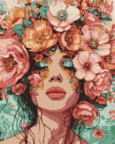 Алмазна мозаїка 40х50 АМО8029 Дівчина у квітках "Ідейка" Алмазна мозаїка 40х50 АМО8029 Дівчина у квітках "Ідейка"
