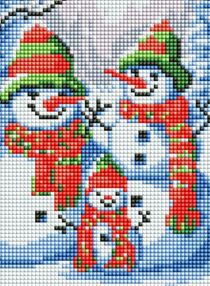 Алмазна мозаїка б/підрамн 15х20 АММ1001 Чарівні сніговики "Ідейка"