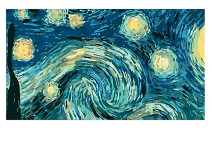 Розпис по номерах 50х25 WW201 Зіркова ніч Ван Гога "Strateg"