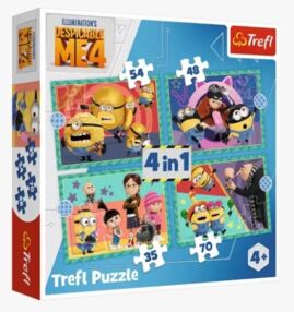 Пазли 4 в 1 Божевільні друзяки Trefl 34648