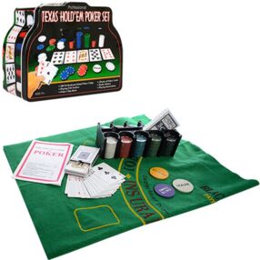 Покер 200 фішок 2 колоди карт сукно