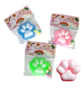 Антистрес таба Лапка 7 см кольорова з ворсом