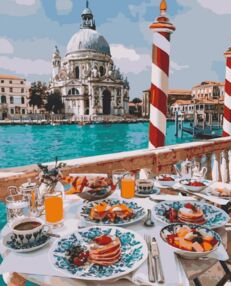 Розпис по номерах 40х40 12027-АС Французський сніданок "Art Craft" арт крафт