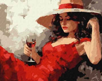 Розпис по номерах 40х50 КНО8358 Дівчина в капелюсі "Ідейка"