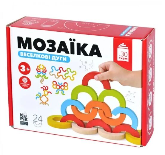 Мозаїка деревяна Веселкові дуги 24 елемента 0507 Ціна (цена) 248.40грн. | придбати  купити (купить) Мозаїка деревяна Веселкові дуги 24 елемента 0507 доставка по Украине, купить книгу, детские игрушки, компакт диски 0