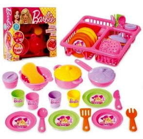 Набір посуду 21 предм 01753 "Barbie" (290х300х110мм) "dede"