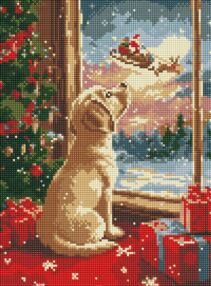 Алмазна мозаїка б/підрамн 30х40 АМС8116 Мрійливе цуценя "Ідейка"