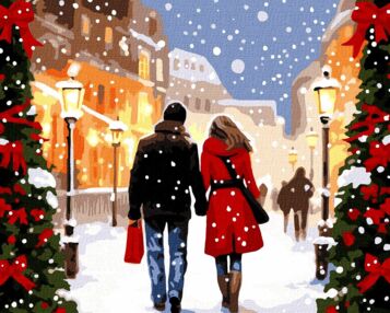 Розпис по номерах 40х50 КНО8350 Різдвяна атмосфера "Ідейка"