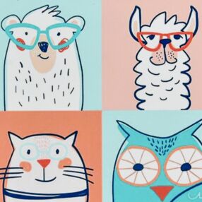 Алмазна мозаїка 30х30 HEE16309 Четверо звірят "Strateg"