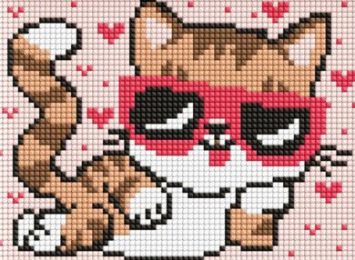 Алмазна мозаїка б/підрамн 15х20 АММ1075 Стильний кіт "Ідейка"