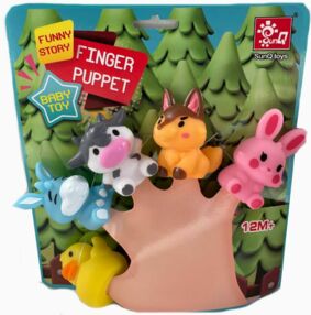 Гра пальчиковий театр тварини 5 штук 2 види SQ001-3-4