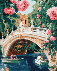 Розпис по номерах 40х50 КНО3664 Міст та квіти "Ідейка"