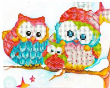 Алмазна мозаїка 21х25 Совушки XQX20247