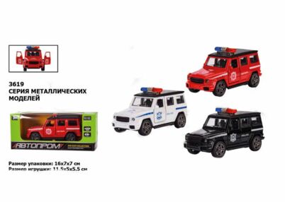 Машина Автопром металева 3 кольори 3619 Машина Автопром металева 3 кольори 3619