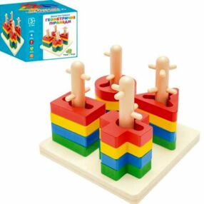 гра деревяна Пірамідка ключ 16 деталей MD 0889
