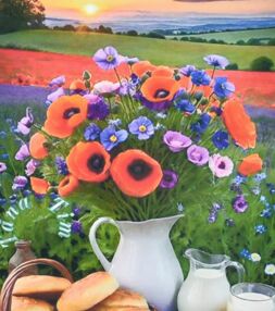 Алмазна мозаїка 40х50 SK88277 Ранкові миті у лузі "Strateg"