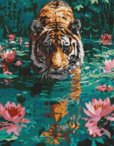 Алмазна мозаїка 40х50 АМО8045 Тигр на полюванні "Ідейка"