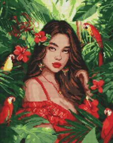 Алмазна мозаїка 40х50 АМО8061 Тропічна принцеса "Ідейка"