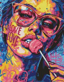 Алмазна мозаїка 40х50 АМО8071 Дівчина з цукеркою "Ідейка"