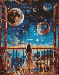 Алмазна мозаїка 40х50 АМО8077 Мрійлива ніч "Ідейка"