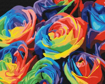 Розпис по номерах 40х50 BS057 Райдужні троянди brushme Брашми