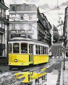 Розпис по номерах 40х50 BS52687 Жовтий трамвай brushme Брашми