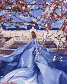 Розпис по номерах 40х50 BS52711 Красуня в сакурах brushme Брашми