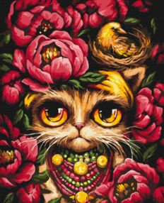 Розпис по номерах 40х50 BS54144 Зажурена Киця brushme Брашми