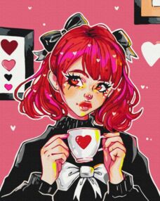 Розпис по номерах 40х50 BS54252 Дівчина з ароматом любові металік/флуорік brushme Брашми