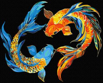 Розпис по номерах 40х50 BSВ0025 Дует чарівних рибок металік/флуорік brushme Брашми