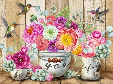 Алмазна мозаїка 30х40 HEG87084 Фіолетова естетика "Strateg"