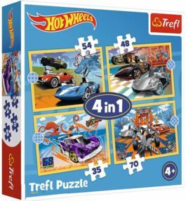 Пазли 4 в 1 34627 "Супер авто" /Hot Wheels/ Trefl