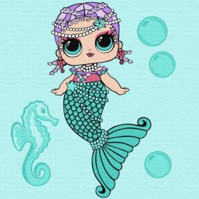 Розпис по номерах 40х40 KHO6262 LOL Surprise Mermaids Merbaby "Ідейка"