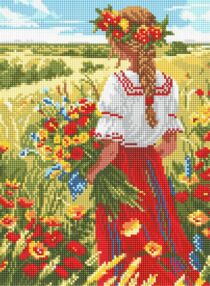 Алмазна мозаїка 30х40 АМО8057 У рідних полях "Ідейка"