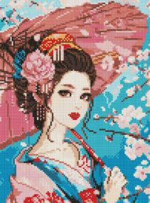 Алмазна мозаїка 30х40 АМО8058 Японська красуня "Ідейка"