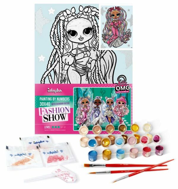 Розпис по номерах 30х40 KHO6274 LOL Surprise OMG Fashion show Queen зі стразами Ідейка Ціна (цена) 200.50грн. | придбати  купити (купить) Розпис по номерах 30х40 KHO6274 LOL Surprise OMG Fashion show Queen зі стразами Ідейка доставка по Украине, купить книгу, детские игрушки, компакт диски 1