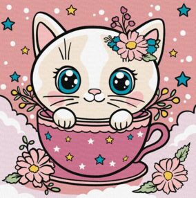 Розпис по номерах 25х25 КНО6279 Квіткова чашка "Ідейка"