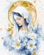 Розпис по номерах 40х50 КНО2572 Небесна Марія з фарбами металік "Ідейка" купити