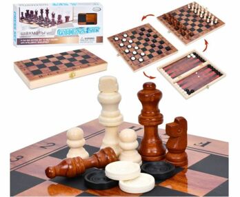 Шахи деревяні 3в1 42 шт TD202320