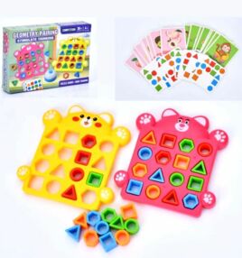 Гра настільна 2 ігрових поля геометричні фігури - пазли картки HT-76