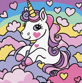 Розпис по номерах 25х25 КНО6295 Мрійлива єдиноріжка "Ідейка"