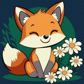 Розпис по номерах 25х25 КНО6299 Гарна лисичка "Ідейка"