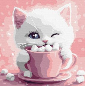 Розпис по номерах 30х30 КНО6716 Какао для котика 3 "Ідейка"