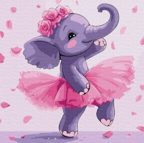 Розпис по номерах 30х30 КНО6723 Слоник балерина "Ідейка"