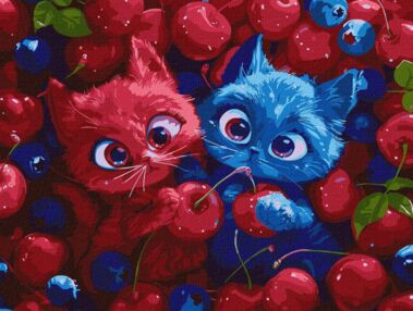 Розпис по номерах 30х40 КНО5143 Ягідні пухнастики "Ідейка"