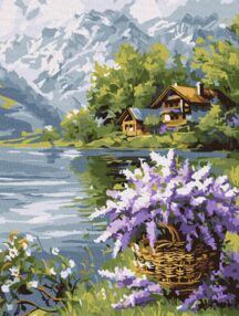 Розпис по номерах 30х40 КНО6357 Бузковий кошик "Ідейка"