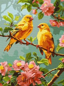 Розпис по номерах 30х40 КНО6655 Весняні канарки "Ідейка"