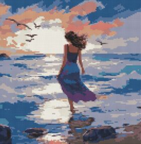 Алмазна мозаїка 40х40 АМО7965 Прекрасна стихія "Ідейка"