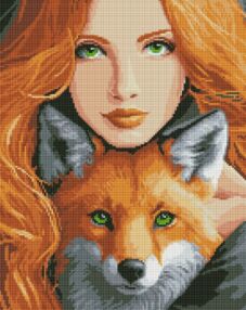Алмазна мозаїка 40х50 АМО7779 Вогняна лисиця "Ідейка"