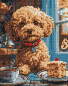 Алмазна мозаїка 40х50 АМО8040 Мальтіпу в кавярні "Ідейка"